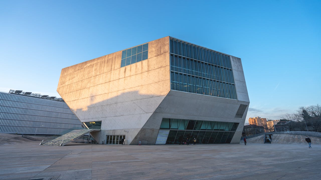 Facade of the Casa da Musica in Porto, Portugal